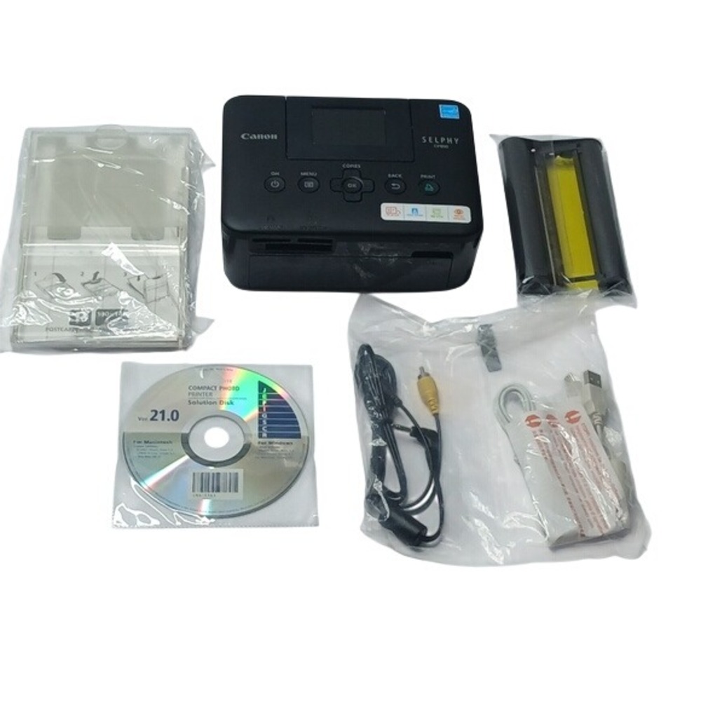 Canon SELPHY CP800 Compact Photo Printer Black Portable Dye-Sub Bundle